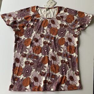 Kate Quinn Caramel Mauve Sunflower Womens Top Small Medium